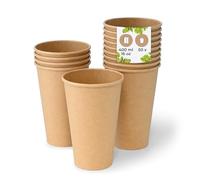 BIOZOYG 50x bicchierini caffè 400 ml / 16 oz, Ø 90 mm marrone - bicchieri carta senza plastica e con materiali sostenibili - bicchierini caffe carta