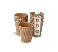 BIOZOYG 50x bicchierini caffè isotermici 251 ml / 10 oz, Ø 90 mm marrone - bicchieri carta a doppio strato e senza plastica - bicchierini caffe carta