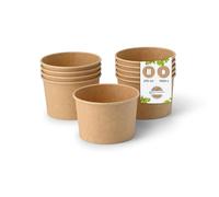 BIOZOYG Bicchieri Carta per Gelato 1000 Pezzi 200 ml Kraft Coppette per Dessert Usa e Getta Rivestite Coppe per Gelato Cartone Bicchieri per Snack Citole Gelato Bicchieri Monouso Yogurt Tiramisu