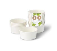 BIOZOYG Bicchieri Carta per Gelato 250 Pezzi 100 ml Bianco - Coppette per Dessert Usa e Getta Rivestite - Coppe per Gelato Cartone Bicchieri per Snack Citole Gelato Bicchieri Monouso Yogurt Tiramisu
