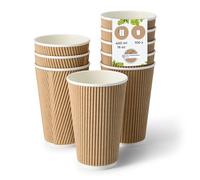 BIOZOYG Bicchieri di cartone 100 pezzi 400 ml / 8 oz, 80 mm - Bicchieri usa e getta per caffè - Bicchieri di cartone per bevande calde - Alternativa ai bicchieri di polistirolo, bicchieri di carta