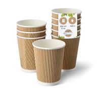 BIOZOYG Bicchieri di cartone 500 pezzi 300 ml / 12 oz, 90 mm - Bicchieri usa e getta per caffè - Bicchieri di cartone per bevande calde - Alternativa ai bicchieri di polistirolo, bicchieri di carta