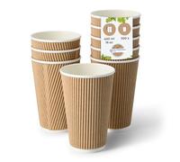 BIOZOYG Bicchieri di cartone 500 pezzi 400 ml / 8 oz, 80 mm - Bicchieri usa e getta per caffè - Bicchieri di cartone per bevande calde - Alternativa ai bicchieri di polistirolo, bicchieri di carta