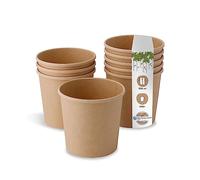 BIOZOYG Bicchieri di Cartone Kraft per Alimenti Bicchieri Bio marroni I Bicchieri compostabili Tazza da Asporto Coppe Gelato Carta I 500 Bicchieri Monouso biodegradabili 600ml
