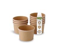 BIOZOYG Bicchieri di Cartone Kraft per Alimenti Bicchieri Bio marroni I Bicchieri compostabili Tazza da Asporto Coppe Gelato Carta I 500 Bicchieri Monouso biodegradabili 200ml