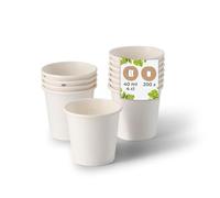 BIOZOYG bicchierini da shot in carta 200 pezzi 40 ml bianco - bicchieri di carta rivestiti accessori per feste usa e getta fiere eventi degustazioni - alternativa ai bicchieri di plastica