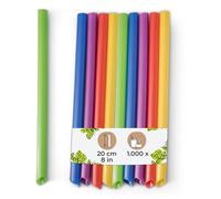 BIOZOYG Cannucce per Bubble Tea 1000 pezzi 20 cm Ø 1,2 cm Assortite Cannucce Riutilizzabili con Punta Lavabili in lavastoviglie Cannucce Extra Larghe per Perle di Frutta e Tapioca Frappè Bevande