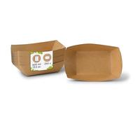 BIOZOYG Ciotola di foglio di cartone barca usa e getta con rivestimento organico I piatti da tavola usa e getta biodegradabili I che serve ciotola I To Go snack ciotola 400 ml 250 pezzi