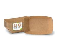 BIOZOYG Ciotola di foglio di cartone barca usa e getta con rivestimento organico I piatti da tavola usa e getta biodegradabili I che serve ciotola I To Go snack ciotola 500 ml 500 pezzi