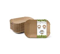 BIOZOYG Ciotole di carta rettangolari 18x13x3 cm I Piatti da merenda marroni in cartone riciclato per patatine salsiccia ecc. I riciclabili - ecologici I vassoietti per patatine 1000 pezzi
