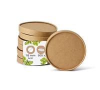 BIOZOYG Coperchi in Cartone per Tazze 500 Pezzi Ø 115 mm Marrone Terrina Per Zuppa Con Coperchio Rivestito Monouso Coperchi Cartone Membrane Ciotole Asporto Ciotola Insalata Terrina Coppe Gelato