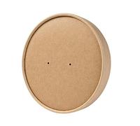 BIOZOYG Coperchio Monouso Biologico per Tazze Alimentari da Ø 150mm I Coperchi Usa e Getta compostabili I 25 Coperchi di Cartone biodegradabili marroni
