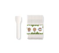 BIOZOYG Cucchiaini per gelato ecologici I 100 palette da gelato in carta bianco I Cucchiai da gelato biodegradabili I Cucchiaini monouso I Palette da gelato sostenibili I Cucchiaini sostenibili