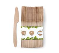 BIOZOYG Legno monouso 1000 pezzi 18cm | Coltello di legno posate monouso bio set da tavola