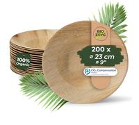 BIOZOYG Palmware Zuppiera profonda monouso di alta qualità I circa 23cm 200 pezzi Snackchale in Foglia di Palma, Piatti di Pasta stoviglie monouso compostabile ed biodegradabile