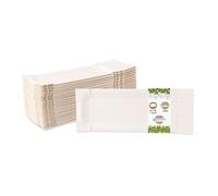 BIOZOYG Piatti di carta con supporto a strappo rettangolare I 8x18+3cm a strappo I Piatti da merenda bianchi in cartone riciclato per patatine salsiccia ecc I riciclabili - 250 vassoietti
