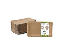 BIOZOYG piatto di carta quadrato 3000 pezzi I piatto monouso in cartone duplex I piatto snack biodegradabile di colore naturale I ciotola per patatine fritte 10 x 16 cm rettangolare