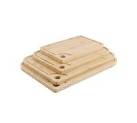 BIOZOYG Set di 4 taglieri in Bambù di diverse dimensioni I Taglieri con scanalatura per liquidi I Taglieri da cucina I Tavole rustiche per servire stuzzichini e antipasti I Tavola di legno di bambù