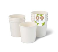 BIOZOYG Tazza per zuppa 100 pezzo 600 ml / 24 oz, Ø 115 mm, bianco cup a soup - Bicchieri carta grandi - Carta kraft - Ciotola per zuppa, ciotole bio, tazza grande, contenitori take away