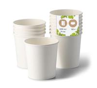 BIOZOYG Tazza per zuppa 50 pezzo 400 ml / 16 oz, Ø 95 mm, bianco cup a soup - Bicchieri carta grandi - Carta kraft - Ciotola per zuppa, ciotole bio, tazza grande, contenitori take away
