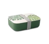 BIOZOYG - Vaschetta per Alimenti in PLA con Foglie - Porta Pranzo con Coperchio, Lunchbox Ecologico, Box Spuntino Decorato, Contenitore per Alimenti da Viaggio, Porta Merenda Asilo 18,8x12,5x6,3 cm