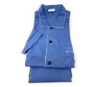 Bip Bip Elegante Pigiama per Uomo Taglio Classico Abbottonato Davanti in Puro Cotone makò Art. E600 (Blu Lago, XXL)