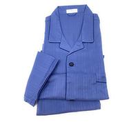 Bip Bip Elegante Pigiama per Uomo Taglio Classico Abbottonato Davanti Tinta Unita in Puro Cotone makò Art. E800 (Blu Lago, XXL)