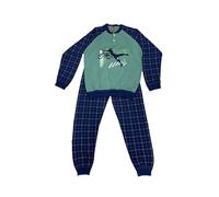Bip Bip Pigiama bimbo ragazzo in puro cotone termico made in Italy art. 6941-14 Anni, Verde foresta