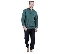 Bip Bip Pigiama per Uomo Maniche Lunghe e Pantaloni Lunghi Modello Serafino con Tre Bottoni in Caldo Cotone Peso Medio Pesante Art. 6365 (XXL, Lichene)