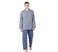Bip Bip Pigiama Uomo in Flanella di Puro Cotone Collo Camicia Rigato con Pantalone Aperto (IT, Numero, 54, Regular, Regular, 17 Blu Lago)