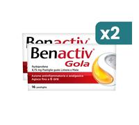 Bipacco 2x16 pastiglie Benactiv Gola miele e limone mal di gola