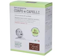 Fiocchi di Riso Bipacco Detergente Corpo e Capelli Talco Delicato Bimbi, 2x400ml