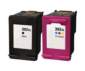Bipack Cartucce 1 Nero e 1 Colore Compatibili con Hp 302XL F6U68AE F6U67AE REMAN