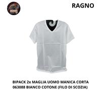 Bipack Maglia Uomo M/C Cotone 063088 Men"s Cotton Underwear Bianco Ragno