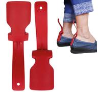 biped 2 paia di mini calzascarpe a clip - pratico aiuto per indossare le scarpe senza sforzo - flessibile, protegge calzature e calzini - per adulti, bambini e anziani z2928(red)