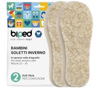 biped 2 paia di solette in lana d'agnello per bambini - Solette invernali extra spesse - Solette riscaldanti per tutte le scarpe e gli stivali dei bambini z1021(28-29)