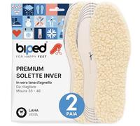 biped 2 paia di solette in lana d'agnello - Solette invernali extra spesse da tagliare a misura - Solette in lana riscaldanti per uomo e donna z2737