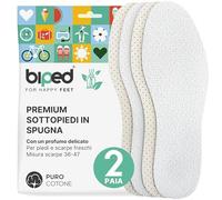 biped 2 paia di solette in spugna di cotone - Plantari lavabili morbidi e confortevoli con fresca delicatezza - Perfetti per scarpe uomo e donna z2774(42-43)