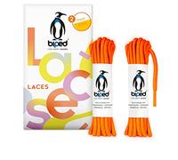 biped LACES 2 paia di lacci antistrappo per scarpe in pelle, stivali, stivali - per scarpe da lavoro, tempo libero e sportive - lacci 100% poliestere, tondi, ø 4 mm z2914(#8 neon orange,130 cm)