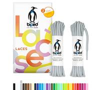 biped LACES 2 paia di lacci antistrappo per scarpe in pelle, stivali, stivali - per scarpe da lavoro, tempo libero e sportive - lacci 100% poliestere, tondi, ø 4 mm z2914(#6 grey,110 cm)
