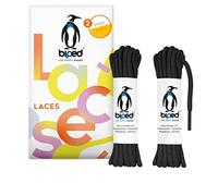 biped LACES 2 paia di lacci antistrappo per scarpe in pelle, stivali, stivali - per scarpe da lavoro, tempo libero e sportive - lacci 100% poliestere, tondi, ø 4 mm z2914(#2 black,90 cm)