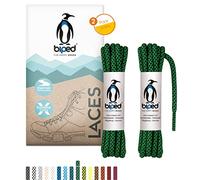 biped LACES 2 paia di lacci in corda bicolore rotondi in poliestere ø 4,5 mm extra robusti - lacci colorati antistrappo per outdoor, stivali e sneakers z2918(#B08 green/black,90 cm)