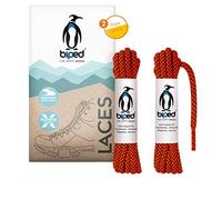 biped LACES 2 paia di lacci in corda bicolore rotondi in poliestere ø 4,5 mm extra robusti - lacci colorati antistrappo per outdoor, stivali e sneakers z2918(#B01 neon orange/black,120cm)