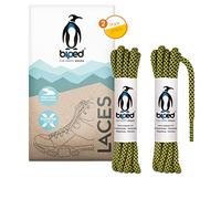 biped LACES 2 paia di lacci in corda bicolore rotondi in poliestere ø 4,5 mm extra robusti - lacci colorati antistrappo per outdoor, stivali e sneakers z2918(#B03 yellow/black,150 cm)