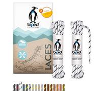 biped LACES 2 paia di lacci per scarpe da trekking poliestere rotondi ø 4 mm extra robusti - lacci per scarpe da trekking e da lavoro z2917(#B05 white/black,150 cm)