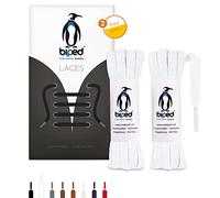 biped LACES 2 paia di lacci piatti in cotone larghi 7 mm - lacci per scarpe di qualità antistrappo per scarpe in pelle, stivali, scarpe da ginnastica - made in EU z2904(bianco,75 cm)