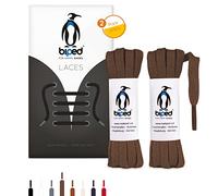 biped LACES 2 paia di lacci piatti in cotone larghi 7 mm - lacci per scarpe di qualità antistrappo per scarpe in pelle, stivali, scarpe da ginnastica - made in EU z2904(marrone,140 cm)