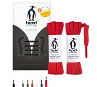 biped LACES 2 paia di lacci piatti in cotone larghi 7 mm - lacci per scarpe di qualità antistrappo per scarpe in pelle, stivali, scarpe da ginnastica - made in EU z2904(rosso,160 cm)