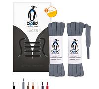 biped LACES 2 paia di lacci piatti in cotone larghi 7 mm - lacci per scarpe di qualità antistrappo per scarpe in pelle, stivali, scarpe da ginnastica - made in EU z2904(grigio,120 cm)
