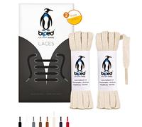 biped LACES 2 paia di lacci piatti in cotone larghi 7 mm - lacci per scarpe di qualità antistrappo per scarpe in pelle, stivali, scarpe da ginnastica - made in EU z2904(natura,160 cm)